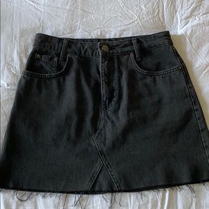 UO BDG Austin Notched Black Denim Mini Skirt.